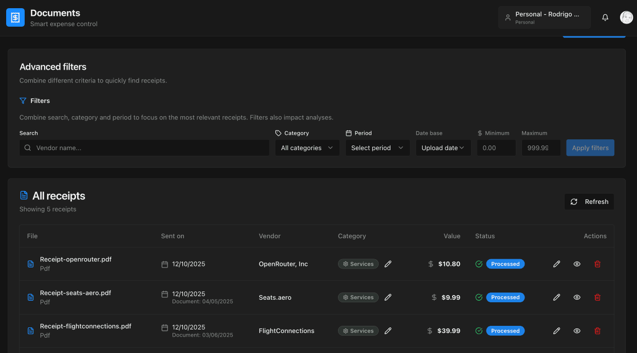 Document management interface